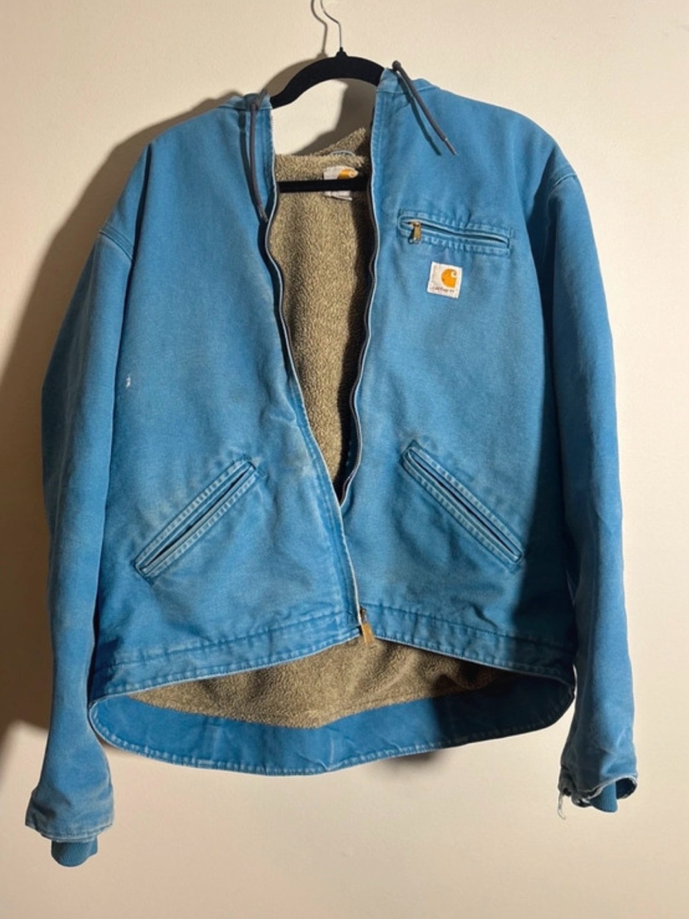 Carhartt vintage sierra jacket Light Blue Hooded Sherpa Jacket